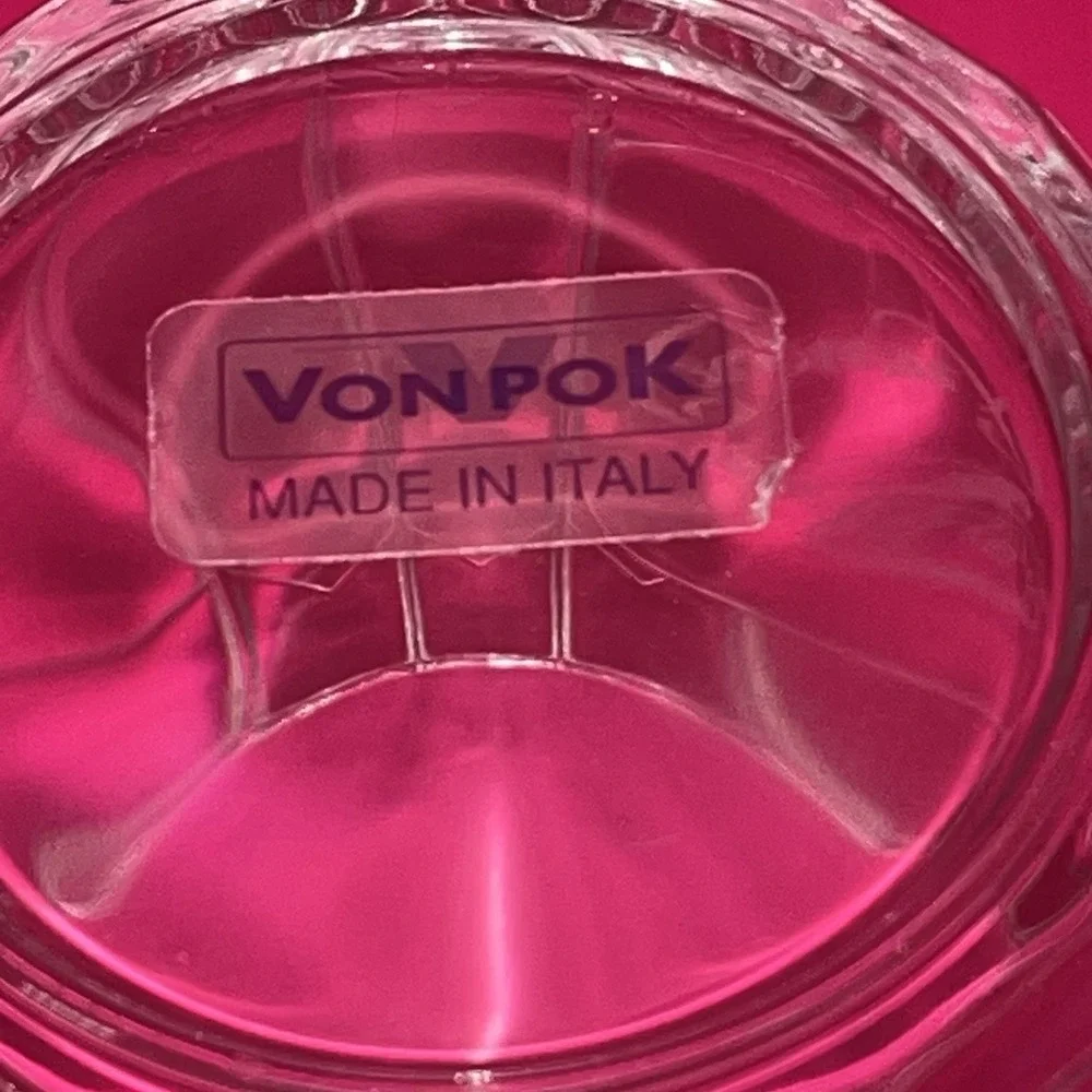 Crown Royal Whiskey Rocks Glass with White Logo VonPok Made In Italy‎